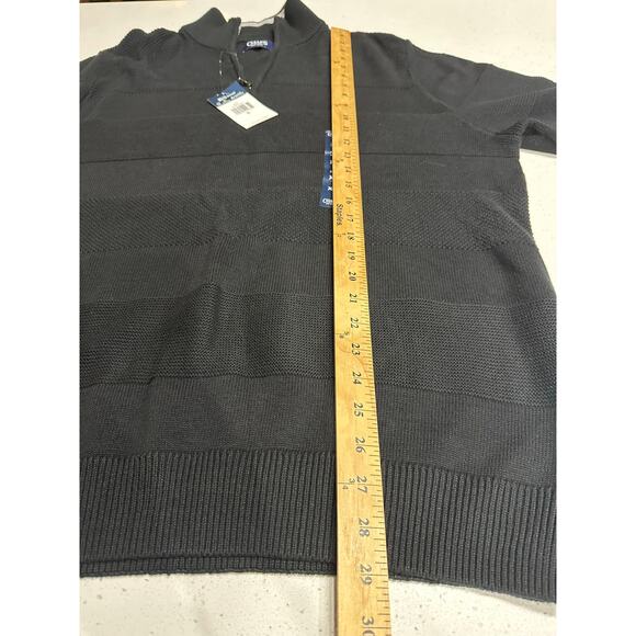 Chaps Men’s Pullover Sweater Quarter Zip American Black XL NWT Casual Preppy - Picture 9 of 11